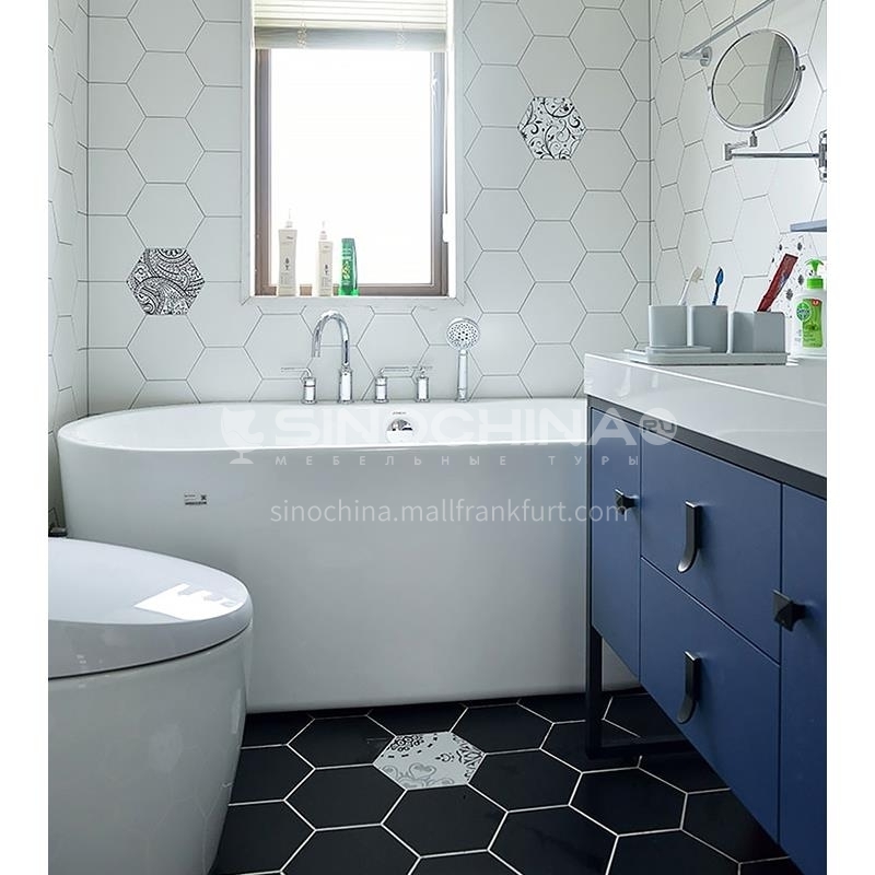 Nordic Solid Color Hexagonal Tiles, Red Floor Tiles For Bathroom